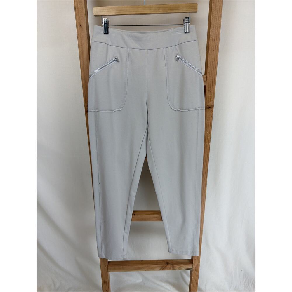 NWT Liv by Habitat "Frenchy" Light Grey Zipper Pockets Pants SMALL #0681